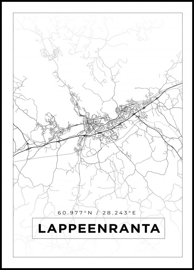Mapa - Lappeenranta - Cartel Blanco