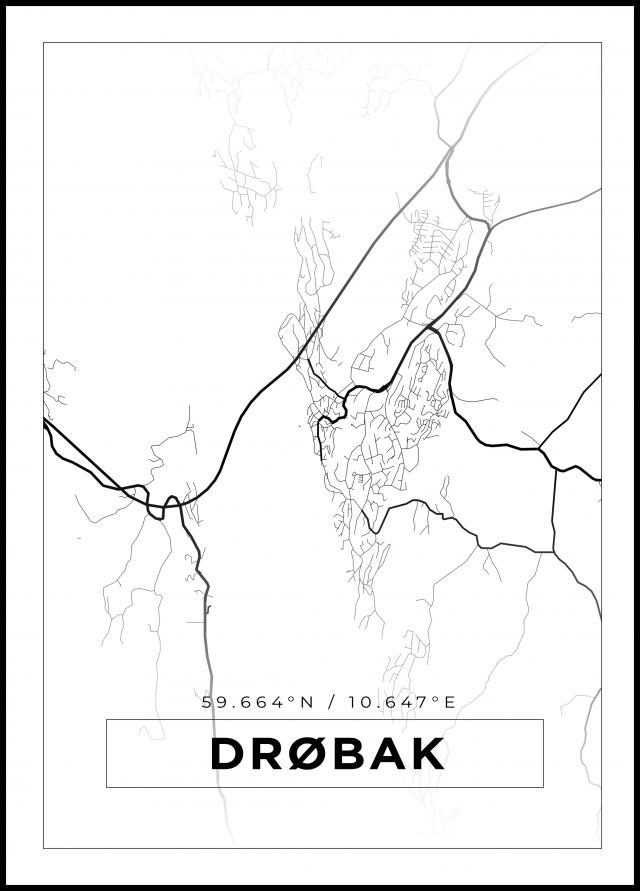 Mapa - Drøbak - Cartel blanco