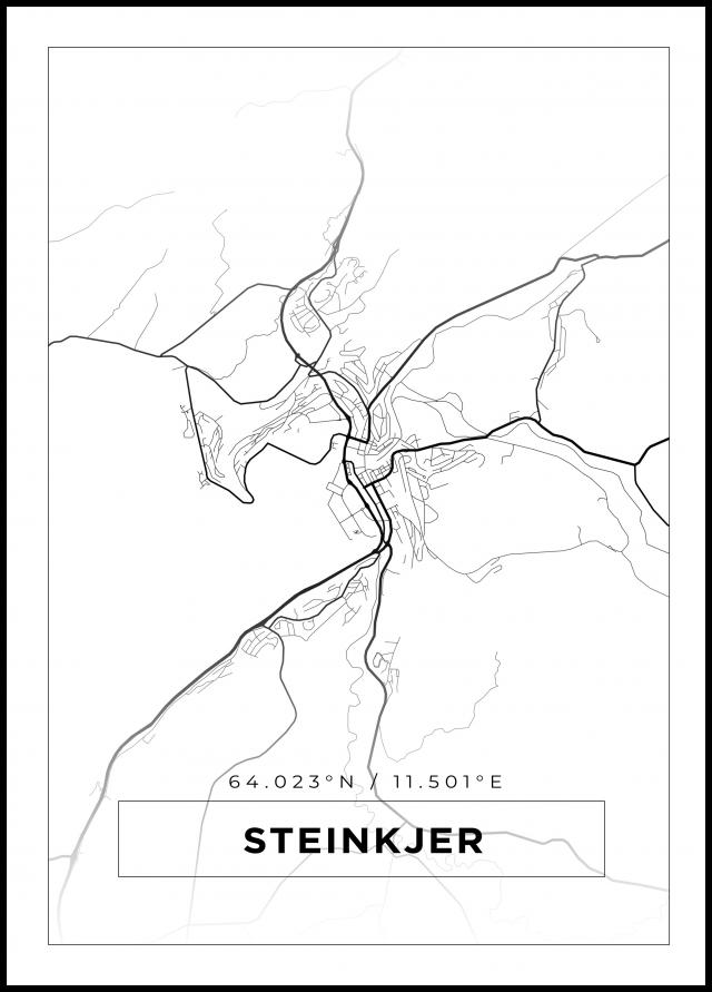 Mapa - Steinkjer - Cartel blanco
