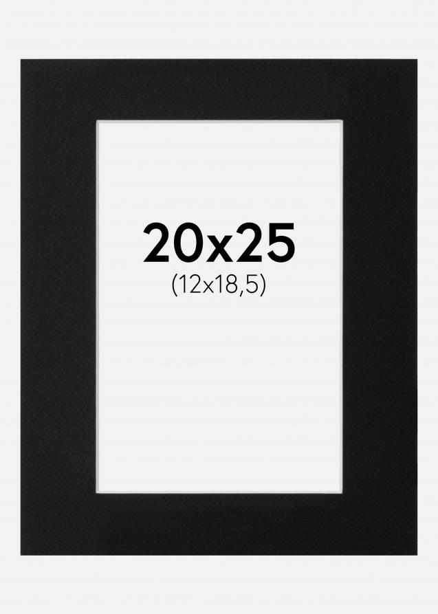 Paspartú Negro Estándar (Borde interior blanco) 20x25 cm (12x18,5)