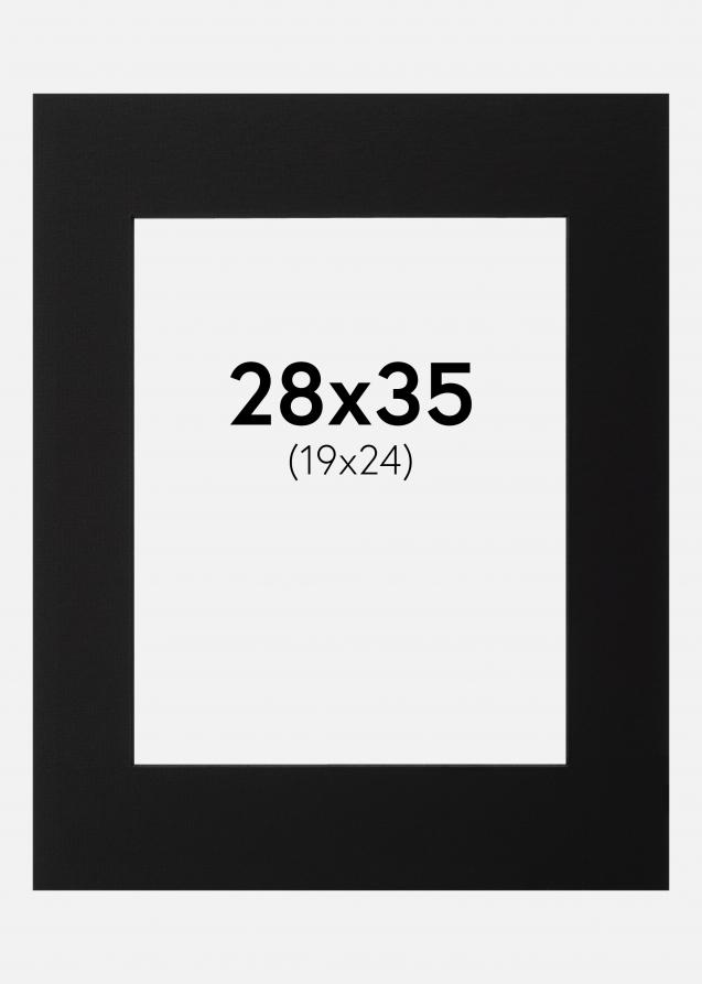 Paspartú Negro (Borde interior negro) 28x35 cm (19x24)