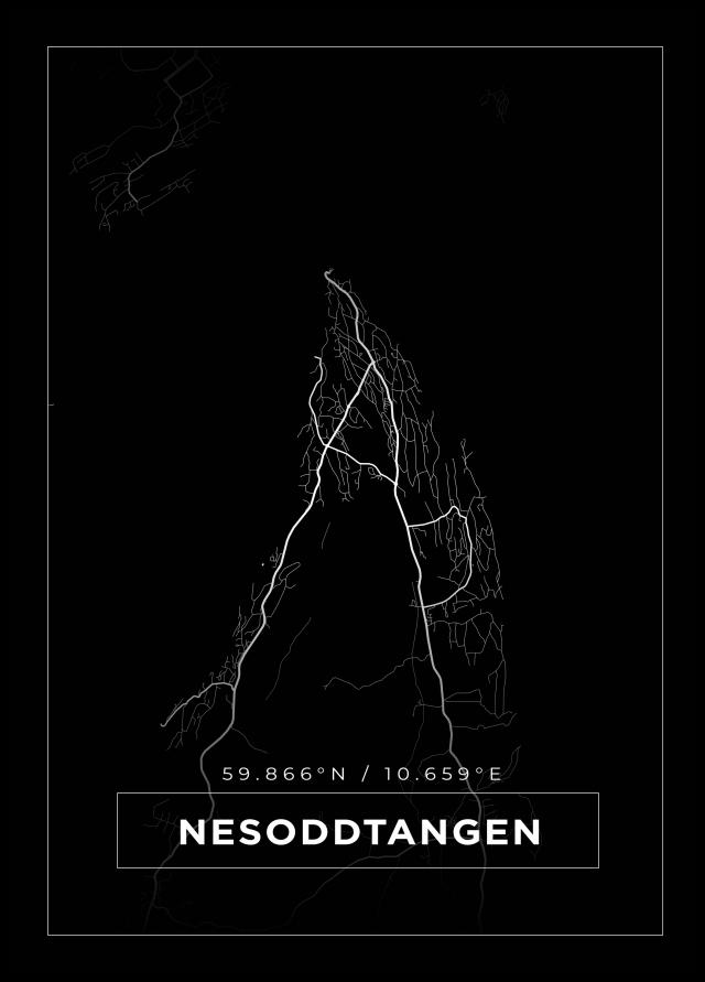 Mapa - Nesoddtangen - Cartel Negro
