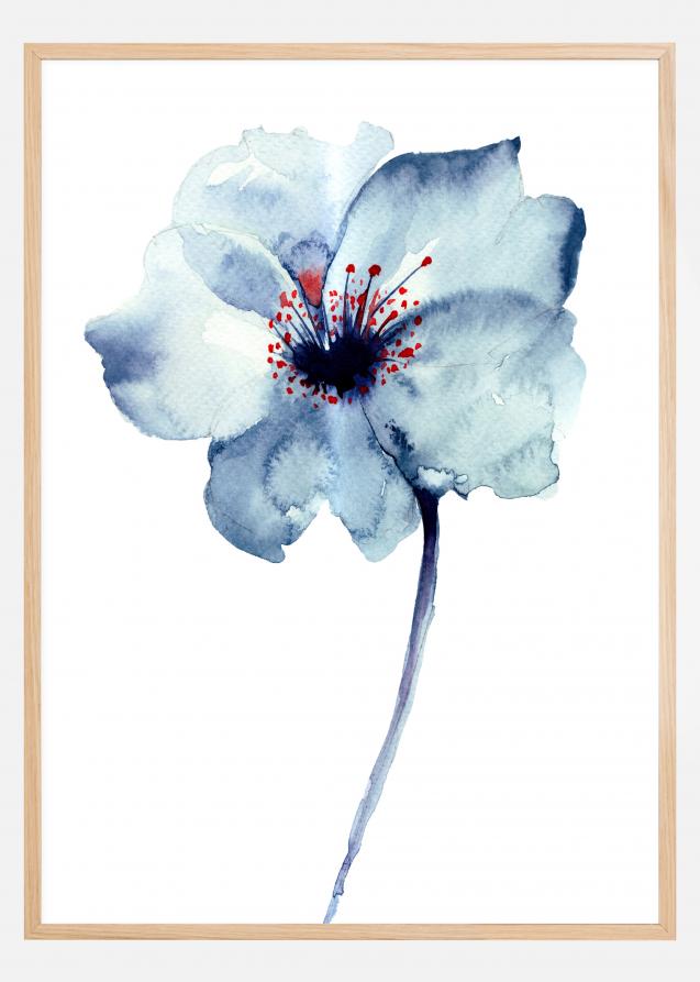 Aquarelle Flower - Blue Póster