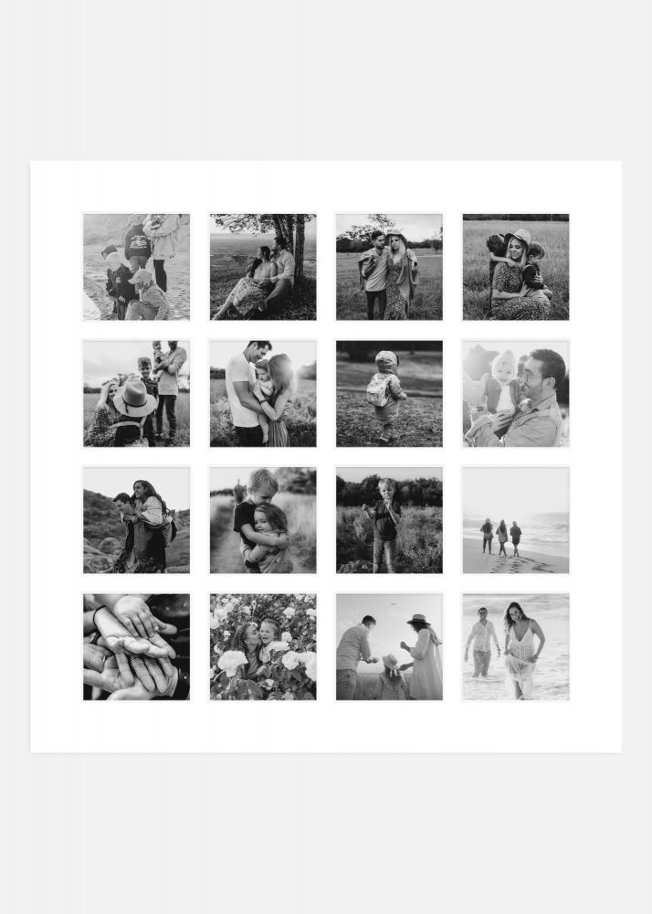 Paspart Blanco 50x50 cm - 16 Fotos collage
