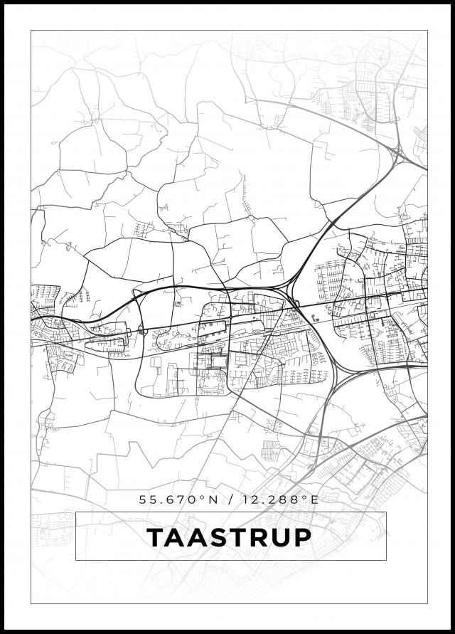 Mapa - Taastrup - Cartel blanco