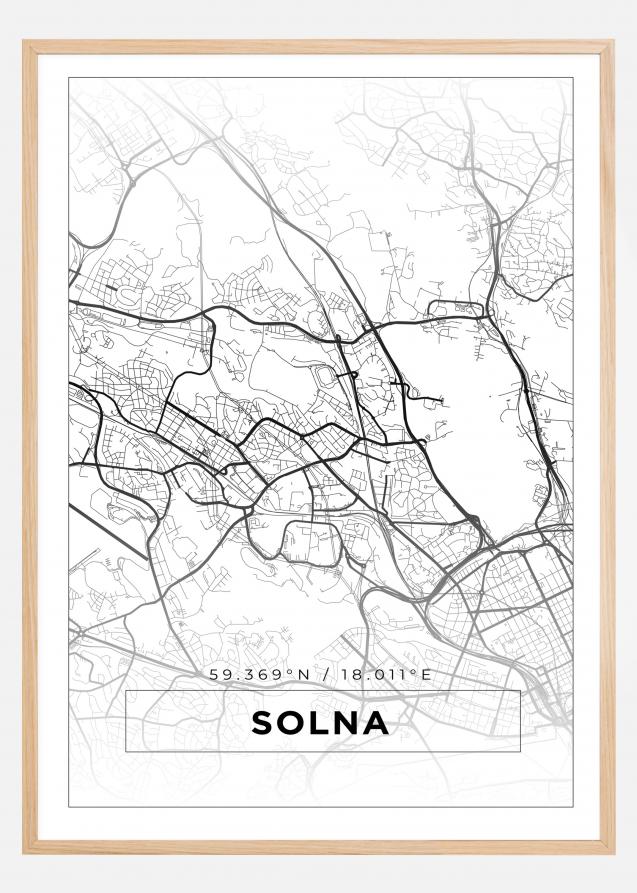 Mapa - Solna - Cartel blanco