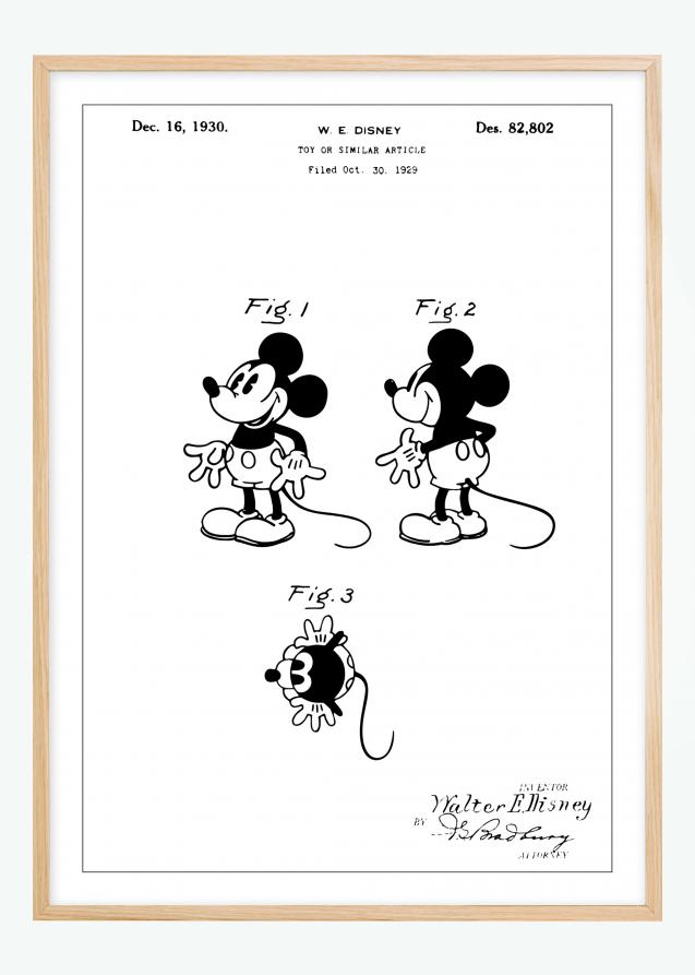Dibujo de patente - Disney - Mickey Mouse Póster