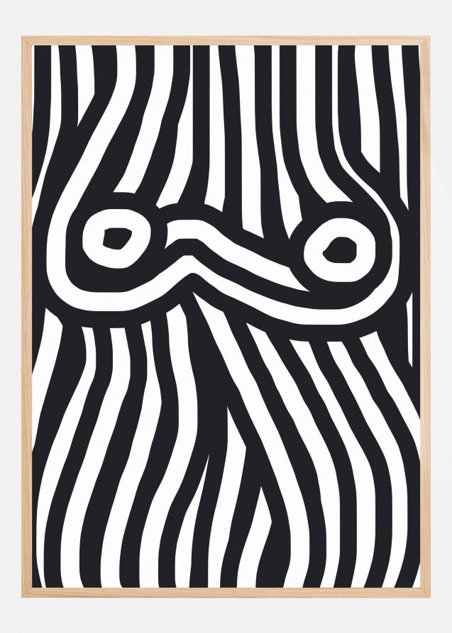 Black and White Striped Nude Póster