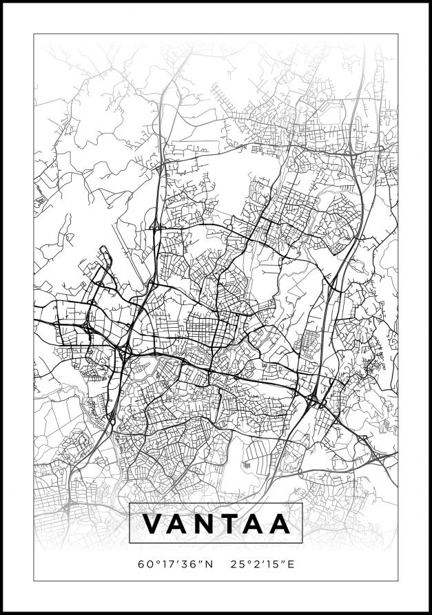 Mapa - Vantaa - Cartel blanco