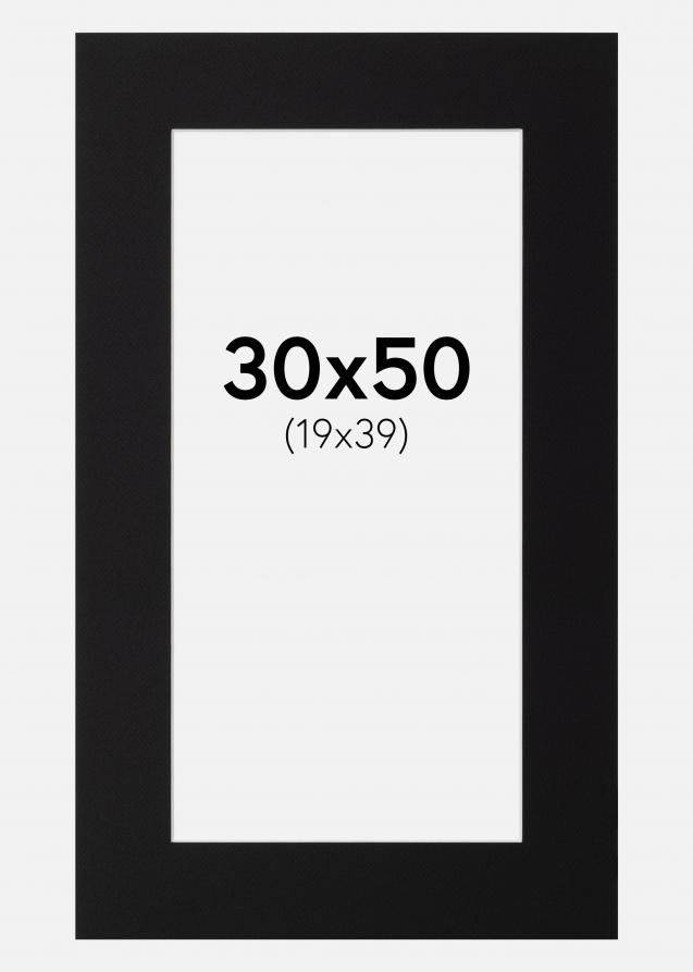Paspartú Canson Negro (Borde interior blanco) 30x50 cm (19x39)
