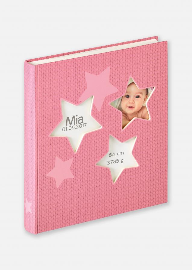 Estrella Álbum para bebés Rosa - 28x30,5 cm (50 Páginas blancas / 25 hojas)