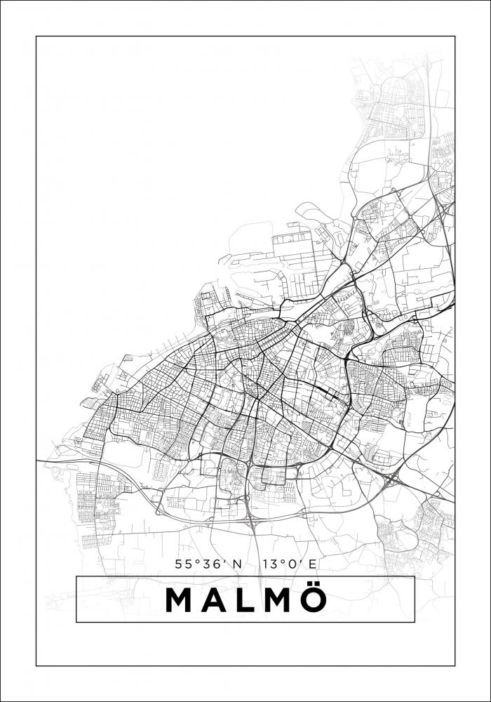 Mapa - Malm - Blanco Pster