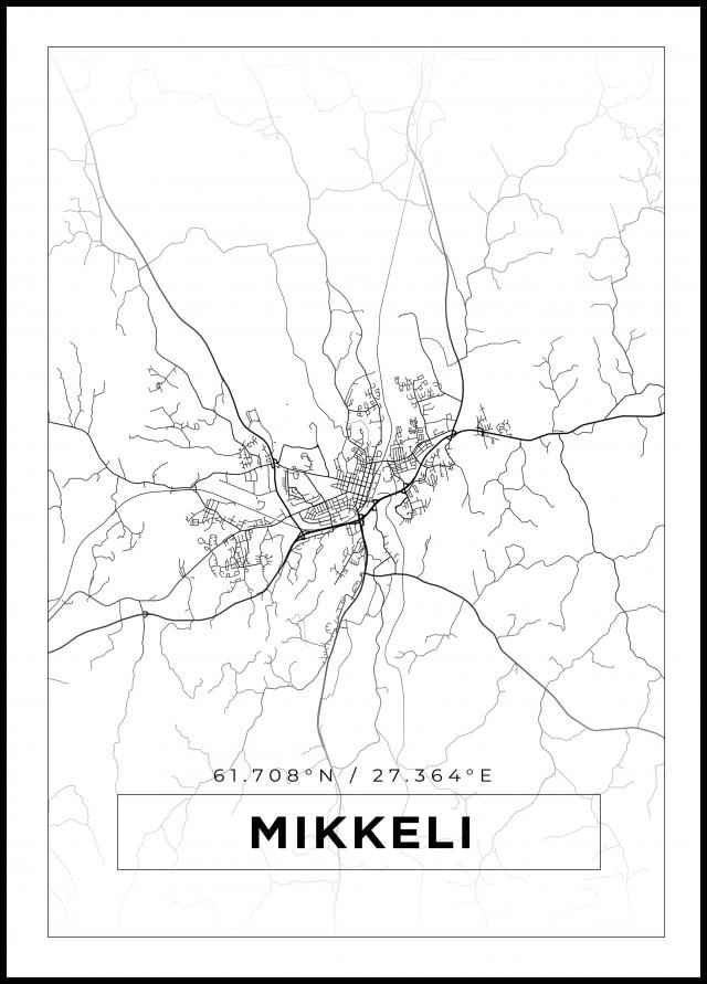 Mapa - Mikkeli - Cartel blanco