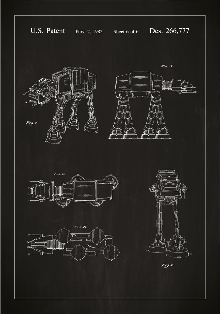Dibujo de patente - Star Wars - Walker - Negro Pster