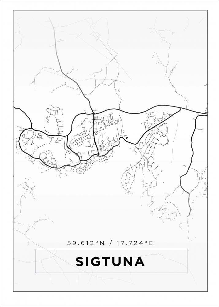 Mapa - Sigtuna - Cartel Blanco