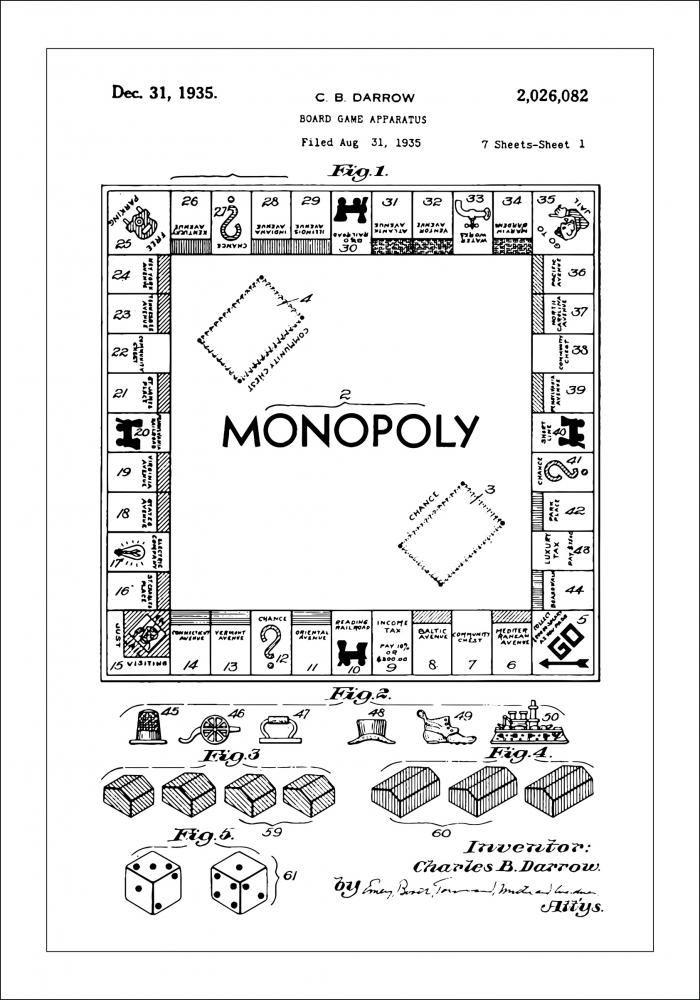 Dibujo de patente - Monopoly I Pster