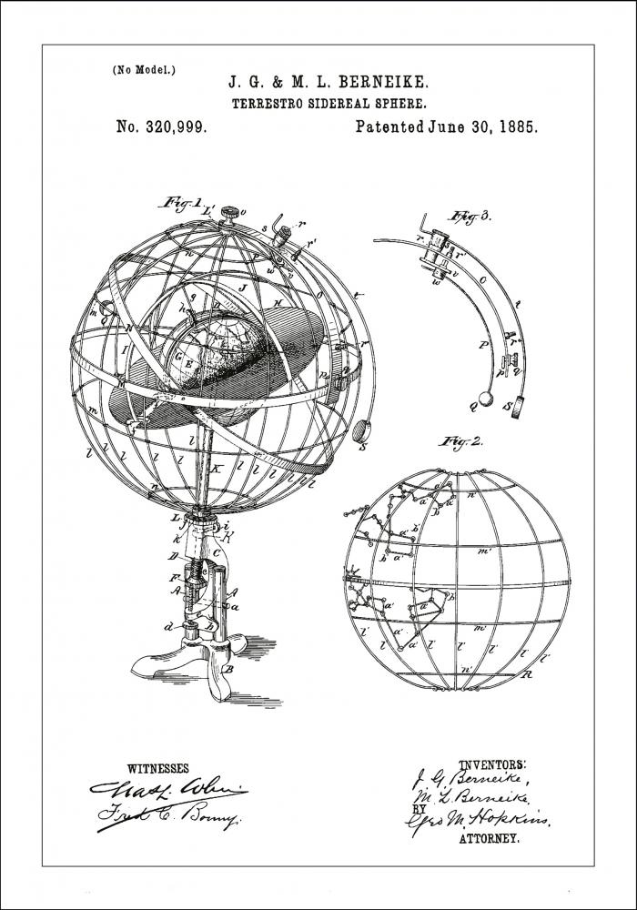 Dibujo de patente - Modelo astronmico - Blanco Pster