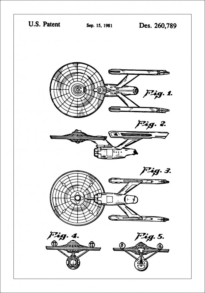 Dibujo de patente - Star Trek - USS Enterprise Pster