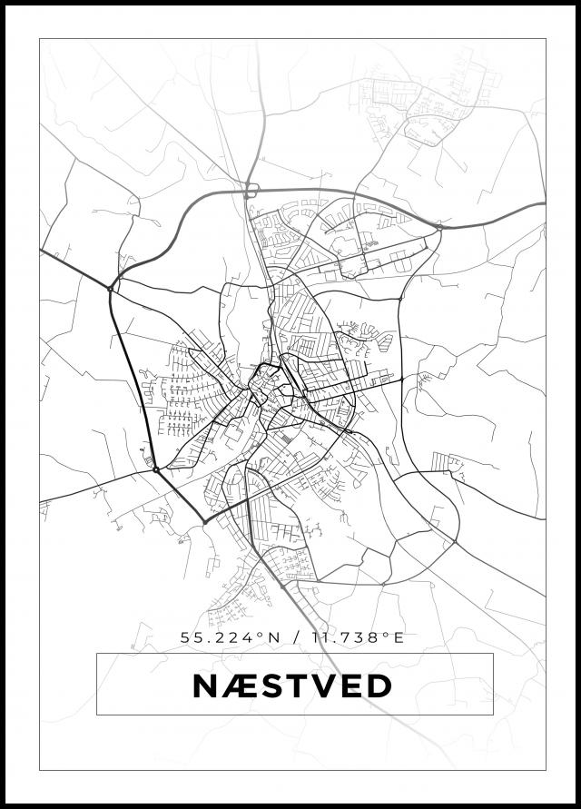 Mapa - Næstved - Cartel blanco