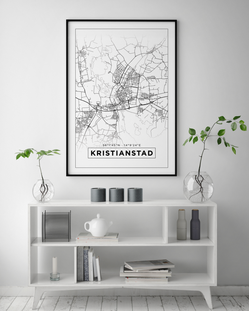 Mapa - Kristianstad - Cartel Blanco