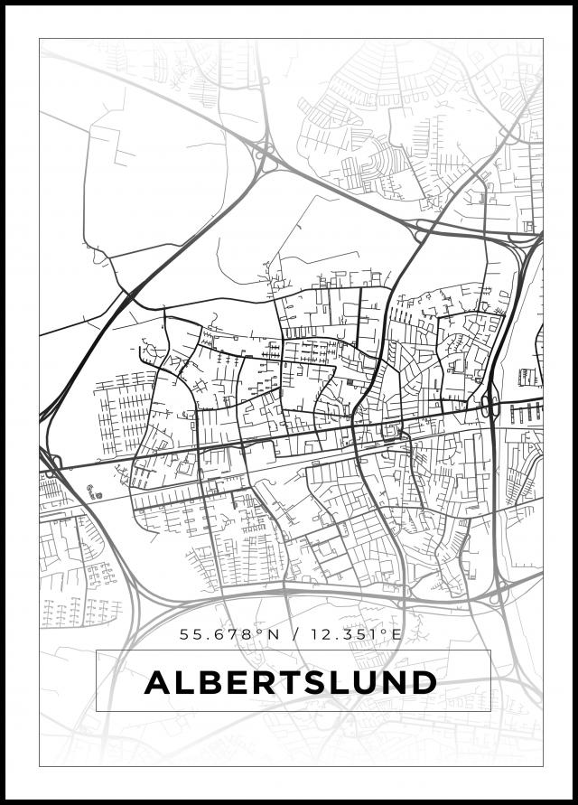 Mapa - Albertslund - Cartel blanco