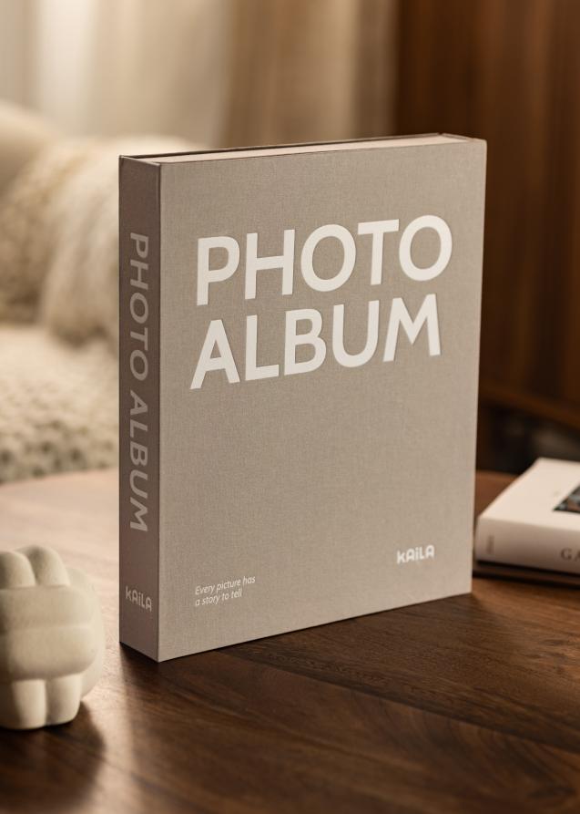 KAILA PHOTO Álbum Grey - Coffee Table Photo Álbum (60 Páginas negras / 30 hojas)