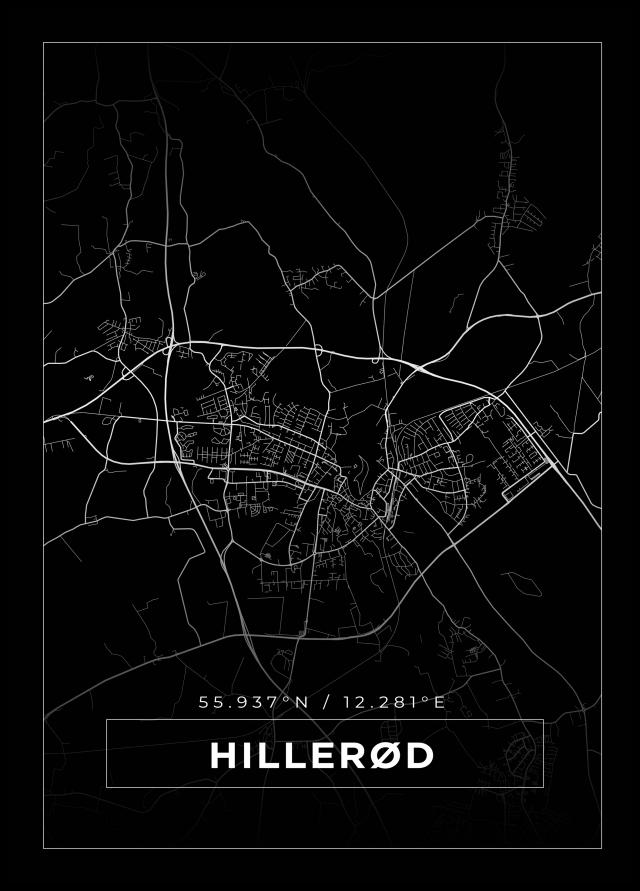Mapa - Hillerød - Cartel negro