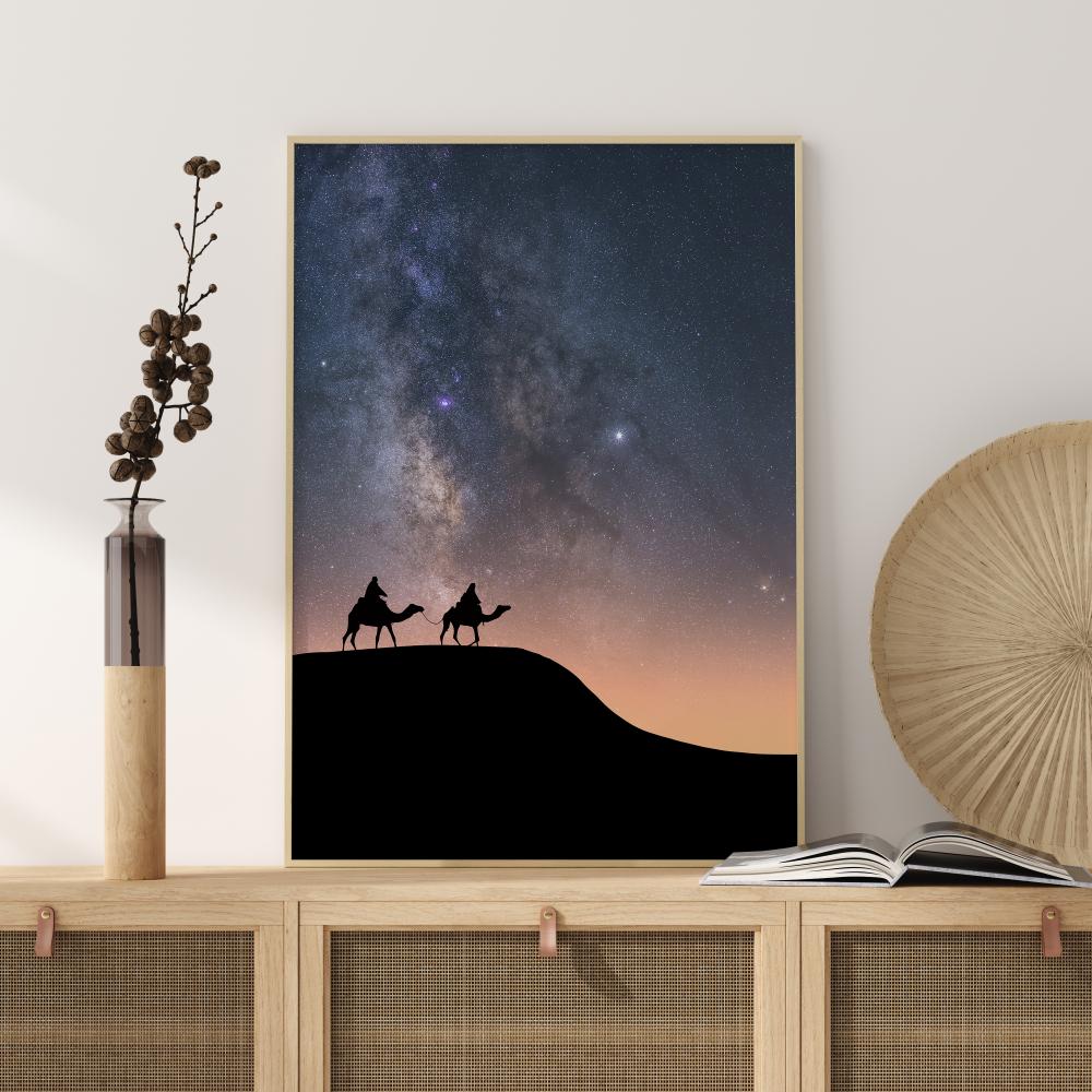 Camels Under The Stars Pster