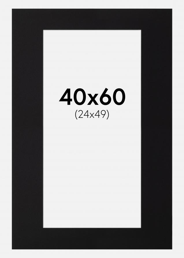 Paspartú Negro Estándar (Borde interior blanco) 40x60 (24x49)