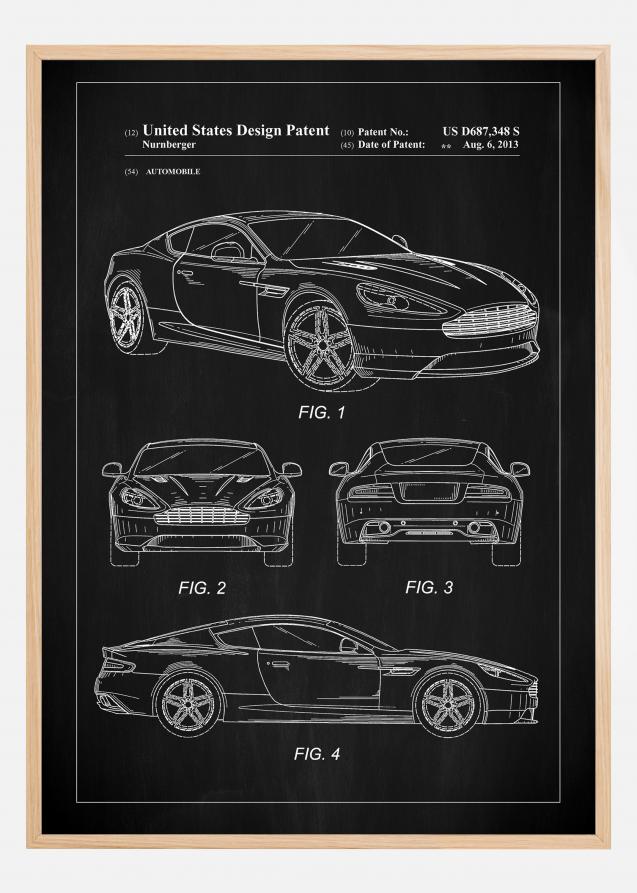 Patent Print - Aston Martin - Black Póster