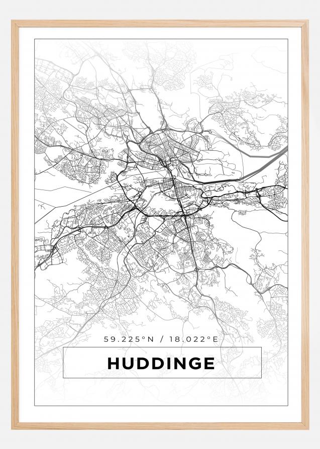 Mapa - Huddinge - Cartel blanco