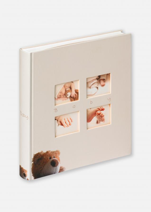 Classic Bear Álbum infantil Crema - 28x30,5 cm (60 Páginas blancas / 30 hojas)