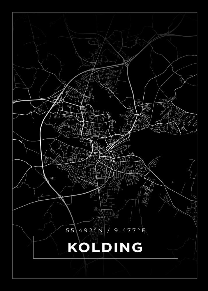 Mapa - Kolding - Cartel Negro