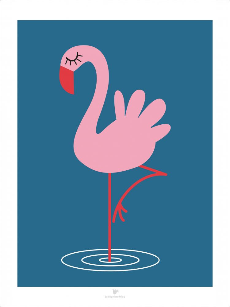Flamingo - Blue Pster