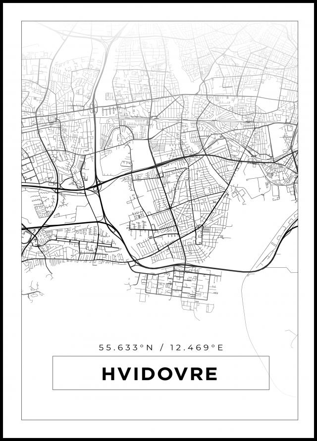 Mapa - Hvidovre - Cartel blanco