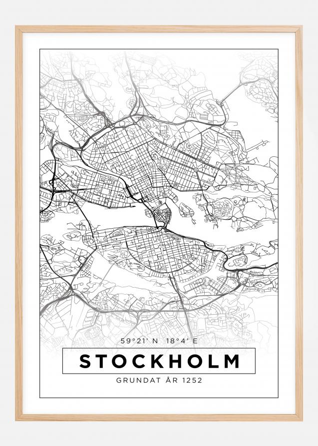 Mapa - Estocolmo - Cartel Blanco