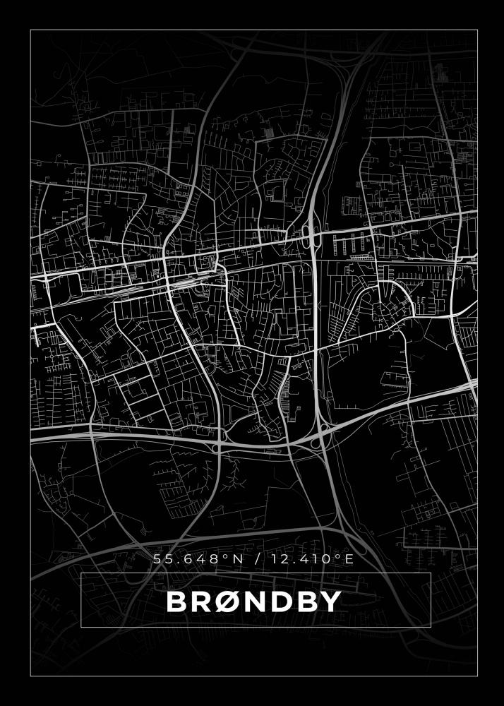 Mapa - Brndby - Cartel negro