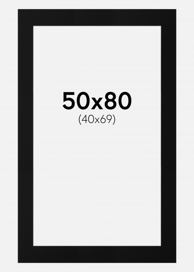 Paspartú Negro Estándar (Borde interior blanco) 50x80 cm (40x69)