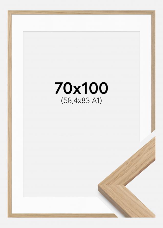 Marco Oak Wood 70x100 cm - Paspartú Blanco 59,4x84 cm (A1)