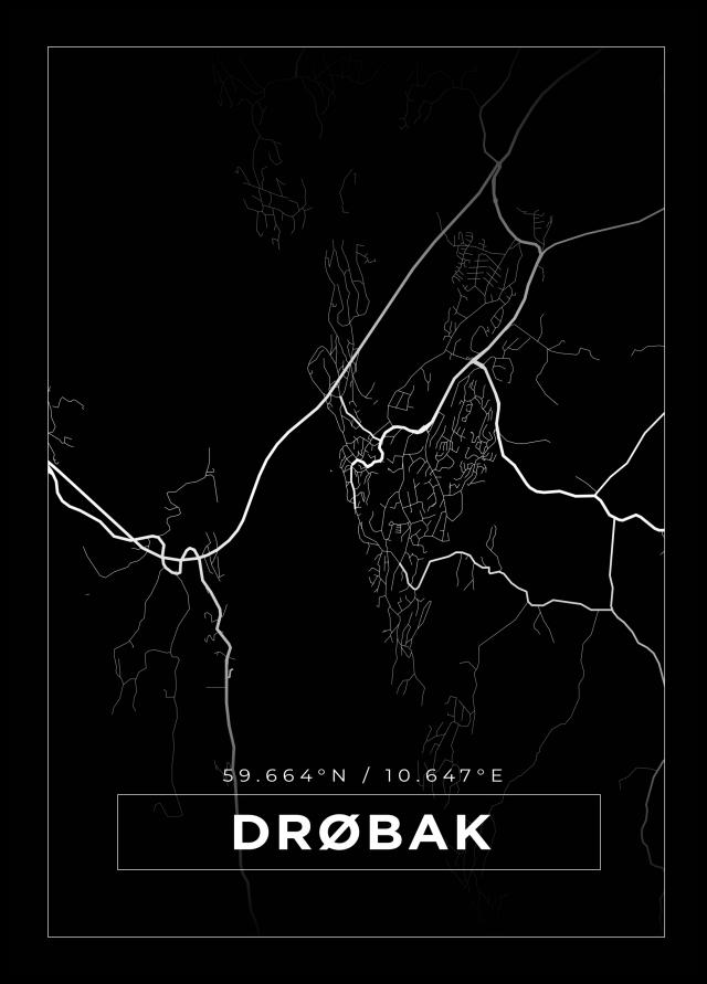 Mapa - Drøbak - Cartel negro