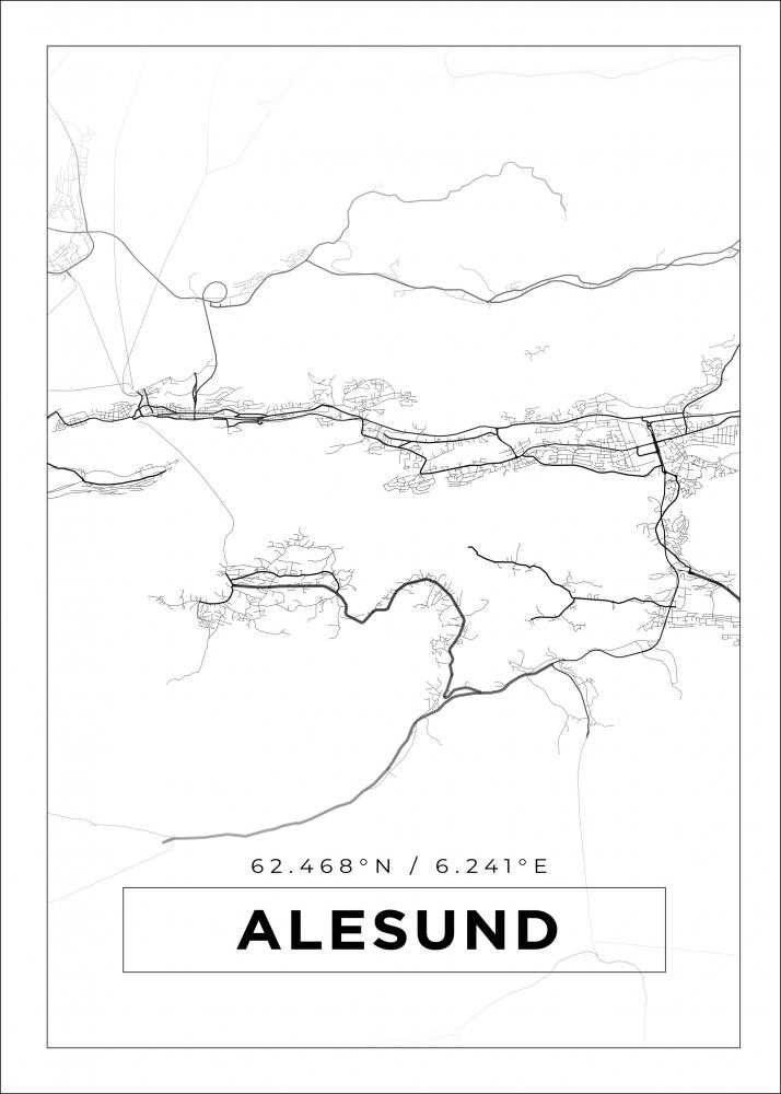 Mapa - Alesund - Cartel blanco