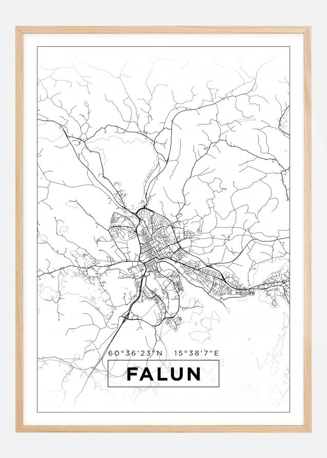 Mapa - Falun - Cartel Blanco