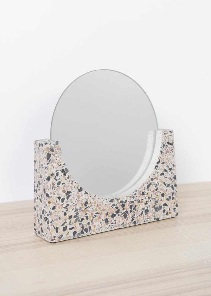 Espejo de mesa Terrazzo Blanco 17 cm 