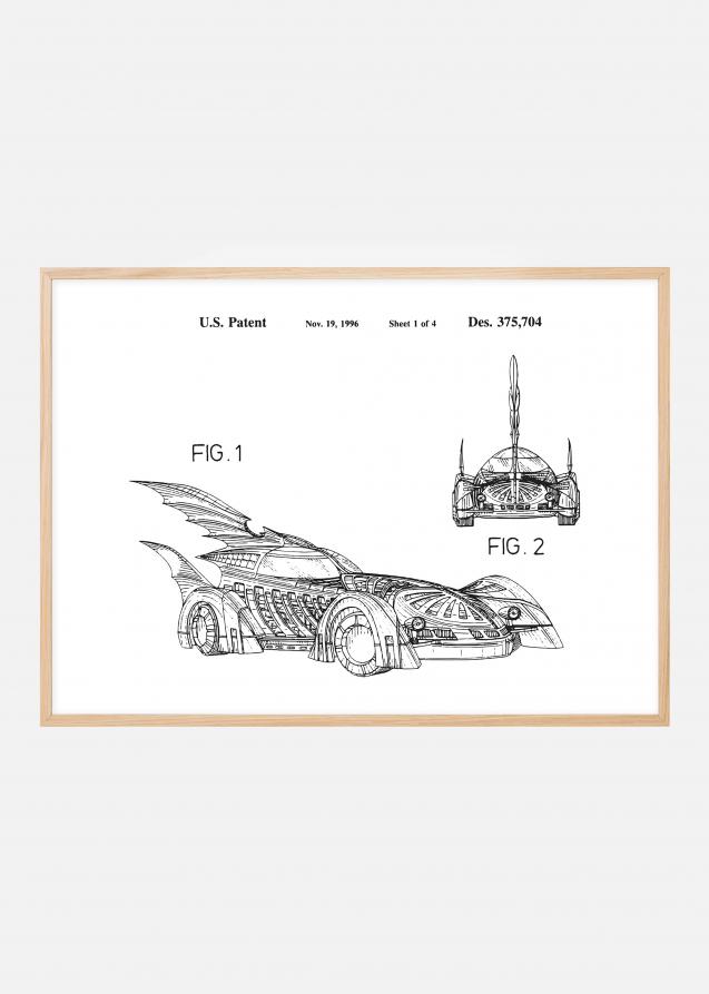 Dibujo de patente - Batman - Batmobile 1996 I Póster
