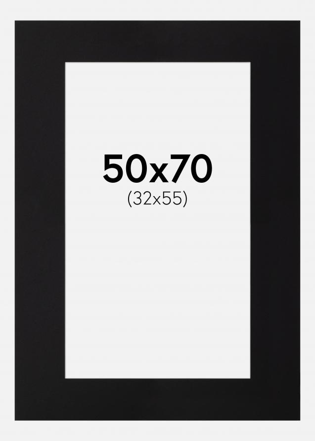 Paspartú Negro Estándar (Borde interior blanco) 50x70 cm (32x55)