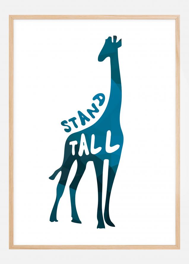 Giraffe stand tall - Azul Póster