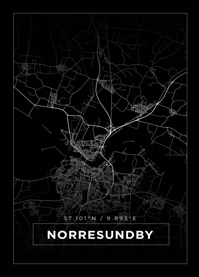 Mapa - Norresundby - Cartel Negro