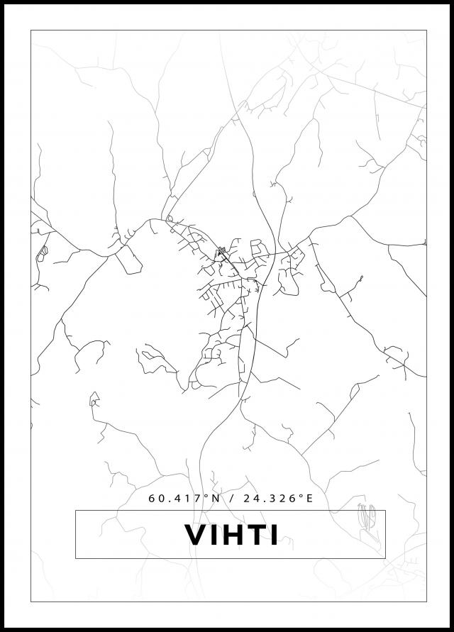 Mapa - Vihti - Cartel blanco