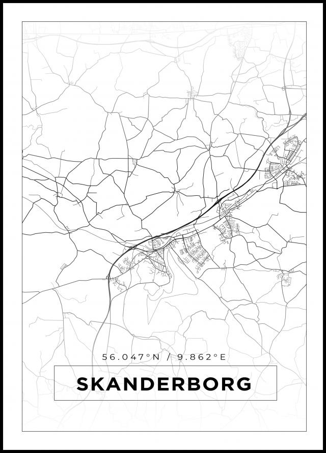 Mapa - Skanderborg - Cartel Blanco