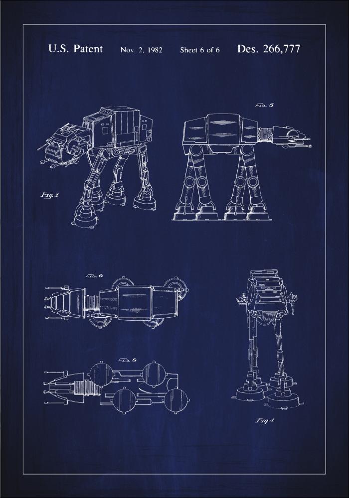 Dibujo de patente - Star Wars - Walker - Azul Pster